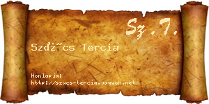 Szűcs Tercia névjegykártya